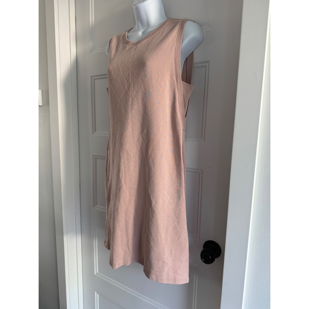 COS Dusty Rose Cotton Lyocell Sleeveless Midi Dress Crew Neck - Picture 2 of 9